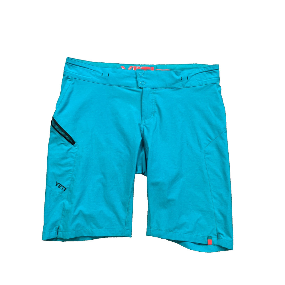 Yeti Mountain Biking Shorts Women XL Turquoise Nylon Stretch Beti Cycling Riding